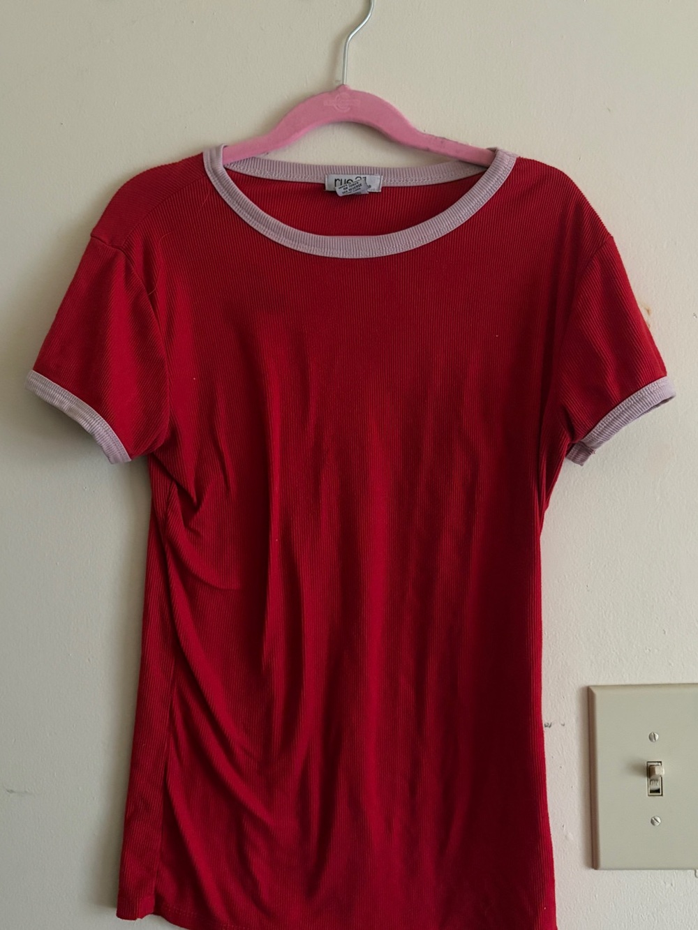 Rue21 Red Short-Sleeve Ringer Tee with Light Trim